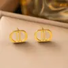 Pendientes de Acero de Titanio y Perla de Nuevo Dongguan Transfronterizos de Gama Alta con Baño de Oro de 18 Quilates Pendientes de Acero de Titanio con Borla Pendientes para Mujer Venta al por Mayor