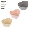 Amazon tazón de amor de paja de trigo tazón creativo con forma de corazón para frutas postre vajilla tazón de avena para el desayuno de la red roja venta al por mayor