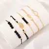 Novo Popular Relógio de Quartzo com Mostrador Cravejado de Diamantes e Pulseira de Couro PU, Conjunto de Pulseiras em Estoque Atacado e Dropshipping