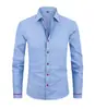 Camisa formal de manga larga con botones y decoración de cinta para hombre, transfronteriza europea y americana de Amazon, nuevo modelo 2026