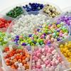 Coloridas Cuentas de Vidrio de 14 Colores Pintura al Óleo Plata Crema Cuentas DIY Pulsera Collar Cadena para Teléfono Móvil Material Accesorios
