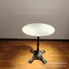 Mesa de Comedor Exterior Francesa de Pizarra Mármol con Borde de Acero Inoxidable Mesas y Sillas para Restaurante Occidental Tienda de Té con Leche Cafetería