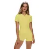 Traje de Yoga de Manga Corta de Alta Gama de Secado Rápido, Ajustado, Europeo y Americano, Nuevo, Shorts de Yoga Deportivos para Exteriores