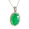 Colgante de ágata con calcedonia verde natural imperial retro Guofeng