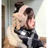 Orejeras de Felpa con Puntos de Color Dopamina y Lazo para Mujer, Lindas, Protección para los Oídos, Antihielo, Ciclismo, Estilo Auriculares Cálidos, para Exteriores