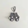 Luvas infantis coreanas Qiunan, novo modelo de inverno, tricotadas com pompons, cor de doce, quentes, com cordão para o pescoço, lã para bebês