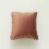 Funda de Cojín de Terciopelo Holandés para Sala de Estar Minimalista Moderna Cuidadosamente Seleccionada con Bordes de Bolas Grandes, Funda de Cojín Estilo Ins Nórdico Sin Relleno
