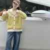 Suéter de Tricô para Meninas Outono 2026 Novo Moda Fashionável Cardigan com Capuz Fair Isle Casaco com Zíper para Crianças