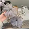 Diadema de gasa de burbujas con lunares de encaje súper suave color lila, versátil y elegante, estilo coreano para coletas y moños