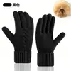 Nuevos Guantes de Invierno para Mujer con Pantalla Táctil, Guantes de Punto a Prueba de Frío para Ciclismo al Aire Libre, Guantes Cálidos de Doble Capa con Forro de Felpa y Engrosados