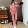 Conjunto Esportivo Casual para Mulheres, Roupa de Outono para Mãe, Novo Conjunto de Duas Peças de Moletom para Corrida da Moda Solto de Tamanho Grande para Primavera e Outono 2025