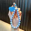 Corrente de Celular Colorida com Contas, Pingente de Mochila em Formato de Coração para Meninas, Ornamento de Chaveiro de Carro, Corrente Pequena para Pendurar Presente Venda por Atacado