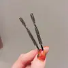 Grampo de Cabelo de Metal Preto Feminino Novo Elegante de Alta Qualidade Laço Fino Grampo de Cabelo Clip para Cabelo Quebrado Franja Lateral
