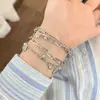 Pulseira de Estrela Sorridente Ins Nicho Fofa Luxo Leve Alta Qualidade Coração de Menina Feita à Mão com Contas Versátil Joia para Namorada