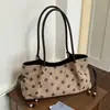 Bolso de mano informal de ante con lunares para mujer, gran capacidad, nueva colección de otoño 2026, bolso tote retro para el día a día, bolso de hombro y bolso de axila