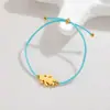 Popular Transfronteiriço Nicho Simples Moda Pulseira de Corda Azul Design Vilão do Amor Pingente Redondo Pulseira de Aço Inoxidável Tendência