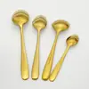 Cuchara de Acero Inoxidable 304, Cuchara Larga para Hielo, Cuchara Redonda, Cuchara de Mesa para el Hogar, Cuchara para Postre y Helado, Cuchara para Café, Cuchara para Yogur