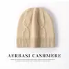 Gorro de Punto 100% Cachemir Puro para Mujer Versátil Otoño Invierno Nuevo Estilo Cubrecabezas Gorro Protector de Orejas para Exteriores Casual Gorro para el Frío