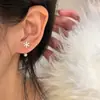 Pendientes Pequeños Mini Copo de Nieve Tornillo en Forma de U Otoño e Invierno Nuevos Clavos Cocleares Nuevos Elegantes Exquisitos Remoción sin Molestias para Dormir