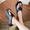 Sandalias de Goma para Verano Color Sólido Plataforma Gruesa Chanclas para Mujer Estilo Nuevo 2024 Calzado de Playa de Gama Alta para Mujer