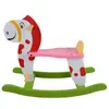 Los caballos mecedores para niños incluyen estilo madera maciza y estilo tablero de fibra de niños