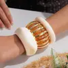 Pulseira Elástica Gradiente de Acrílico Europeia e Americana, Pulseira Geométrica Redonda de Resina Elegante e Simples, Joia Feminina de Alto Padrão Transfronteiriça
