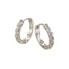 Aretes de Círculo Completamente de Diamante para Orejas Perforadas Estilo Caliente 2024 Ropa Diaria de Trabajo para Mujer Diseño de Nicho de Alta Gama No Necesita Quitarse al Dormir