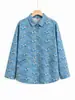 Camisa de manga comprida de primavera e outono para mãe, algodão puro, top estiloso para mulheres de meia-idade e idosas, roupas plus size para avós, camisa de outono para mulheres