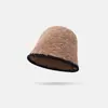 Sombrero de Pescador para Mujer, Otoño e Invierno, Sombrero de Cubo de Felpa Tejido de Alta Gama, Versátil de Moda Nueva, Hace que la Cara Parezca Más Pequeña, Sombrero Cálido