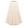 Falda Midi de Color Sólido Estilo Europeo y Americano Nueva de Verano con Efecto Arrugado Moderno y Versátil