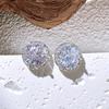 Pendientes redondos de estilo coreano con incrustaciones de circonita y diamantes superbrillantes, de acero de titanio, cobre y plata, chapados en plata, para perforación de hueso de la oreja, joyería de alta gama