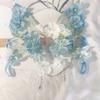 Pasador Grande de Mariposa con Flores de Seda Florales, Borlas de Polilla Fluttering Súper Hada, Dulce Accesorio para el Cabello Estilo Antiguo Hanfu