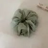 Scrunchie de cor sólida em malha suave estilo coreano, elástico de cabelo de chifre fresco e elegante, acessório de cabelo versátil para rabo de cavalo baixo do dia a dia para mulheres