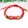 Pulseira de Fio Vermelho com Inscrição Dourada, Pulseira com Nó Vajra, Presente de Bênção para Exames, Pulseira de Bênção para Exames no Atacado