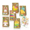 Lb149 Amazon Conejito de Pascua Huevo Flores de Primavera Pegatina DIY Decoración Fiesta Bolsa de Papel Kraft