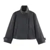 Atacado de fabricante de roupas femininas transfronteiriço 2026 outono novo moda casual estilo europeu e americano casaco curto com gola alta