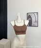 Nuevo sujetador de tirantes pequeños de color sólido simple de primavera y verano, ropa interior deportiva sin costuras de soporte, top de tubo de diseño nicho para mujer