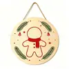 Nuevos suministros para celebración navideña transfronteriza, colgantes navideños de madera creativos, adornos redondos para muebles, decoraciones navideñas en stock