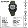 Reloj Electrónico Multifuncional Tendencia Sanda Reloj Despertador Clásico Casual para Estudiante Reloj Cronógrafo Cuadrado Esfera Grande Reloj Impermeable