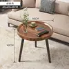 Mesa de Café Nórdica Minimalista Pequeña para Apartamento, Mesa Lateral Redonda para Balcón, Mesa Lateral de Doble Capa para Sala de Estar, Mesa Redonda Pequeña de Mesita de Noche para Alojamiento, Venta al por Mayor