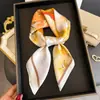 Pañuelo de Seda con Estampado de Jardín Pintura al Óleo Seda Simulada, Chal de Alta Gama, Bufanda para el Cuello con Protección Solar, Pañuelo Cuadrado Pequeño, Pañuelo para la Cabeza, Bufanda para Mujer