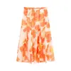 Roupas Femininas Europeias e Americanas Transfronteiriças ZA AliExpress Venda Quente Estilo Chinês Retro Novo Saia