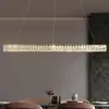 [Transfronteiriço] Mesa de Jantar Simples com Luminária de Mesa Longa de Cristal, Nova Luminária Pendente de Alto Padrão para Restaurante, Luxo Leve e Elegante