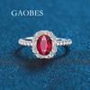 Anillo de plata de ley S925 con forma de huevo, paloma, rojo, rosa, azul marino y verde, para mujer, de 3 quilates, sencillo, combinable con todo tipo de diamantes.