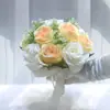 264 Ramo de Novia Estilo Europeo Rosas Pequeñas Fotografía de Boda Boda Artificial Ramo de Boda Estilo Coreano Decoración Flores Falsas