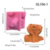 Molde de Silicona para Retrato de Medio Cuerpo con Soporte para Barbilla 3D, Florero Abstracto Humano Nórdico, Molde para Manualidades, Molde para Adorno de Yeso