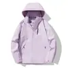 Jaqueta corta-vento de camada única nova para primavera e outono, com capuz, não precisa passar, fácil de cuidar, respirável, bolsos com zíper, jaqueta corta-vento para atividades ao ar livre, masculina