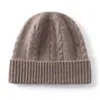 Venta al por mayor de fábrica Cachemira Transfronterizo Otoño e Invierno Nuevo Engrosado Color Sólido Tejido de Punto Trenzado Dobladillo Enrollado Cálido Protección contra el Frío Protección para los Oídos Diadema Sombrero