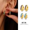 Brincos Xinyixin de aço inoxidável com fecho de círculo de zircônia turquesa azul, montados à mão, estilo ins, brincos de alta qualidade para mulheres