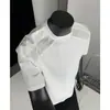 Camiseta Masculina de Seda de Gelo Secagem Rápida Fresca Respirável Manga Curta 2026 Verão Simples Solta Malha Costurada Manga Meia Manga Top